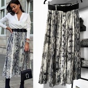 ZARA snakeskin print skirt